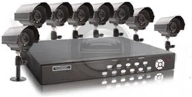 Main image of Vonnic (DK3258B5) 8 channel + 8 Bullet Cameras 12 IR H.264 Remote Monitoring/CMS/email Notification/500GB completed security kit