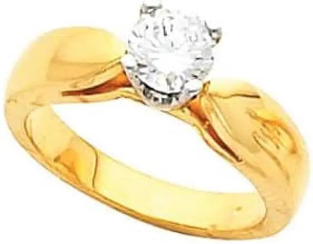 Main image of Round Diamond Solitaire Engagement Ring 14k Yellow Gold (0.7 Ct, h Color, VS1 Clarity) WGI Certified
