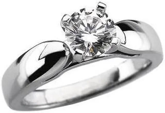 Main image of Round Diamond Solitaire Engagement Ring 14k White Gold 1.26 Ct, (I Color, I2(K.M) Clarity)