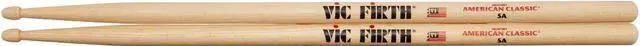 Alt view image 5 of 9 - Vic Firth 5A American Classic Hickory Wood Tip Drumsticks