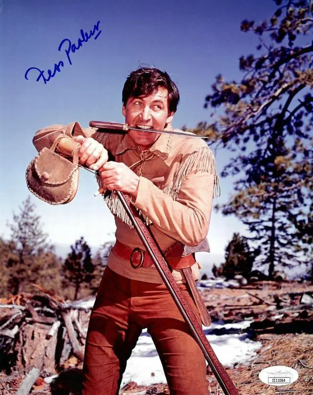 Main image of Fess Parker signed Vintage Color 8x10 Photo- JSA #II11064 (Daniel Boone/Davy Crockett)