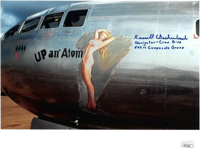 Main image of Russell Gackenbach signed WWII Hiroshima & Nagasaki Color 8X10 Photo Navigator- Crew B-10 509th Composite Group-JSA #II11541