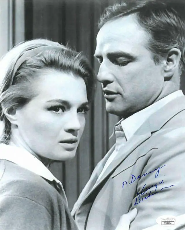 Main image of Angie Dickinson signed 1966 The Chase Vintage B&W 8x10 Photo To Danny- JSA #II11604 (w/ Marlon Brando)