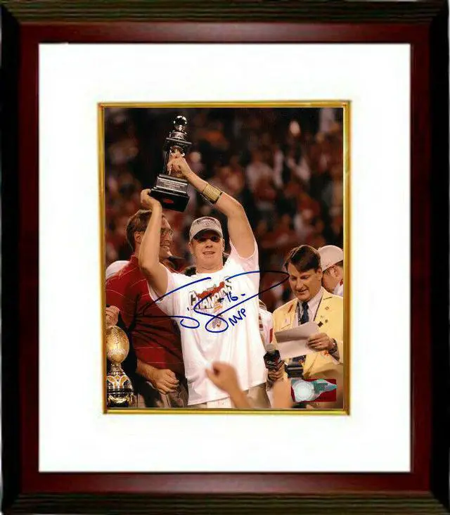 Main image of Craig Krenzel signed Ohio State Buckeyes 8x10 Photo Custom Framing #16 MVP (Tostitos Fiesta Bowl/National Champs)