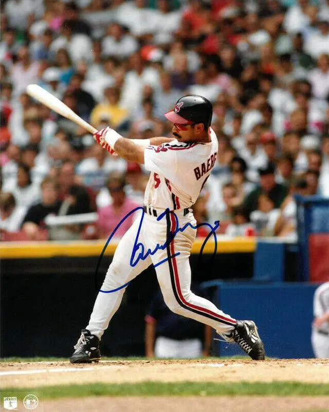Main image of Carlos Baerga signed Cleveland Indians 8x10 Photo (white jersey)