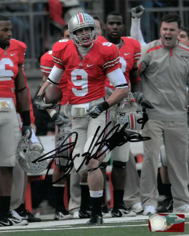Main image of Brian Hartline signed Ohio State Buckeyes 8x10 Photo #9 (red jersey)