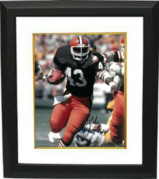 Main image of Mike Pruitt signed Cleveland Browns 8x10 Photo Custom Framing #43