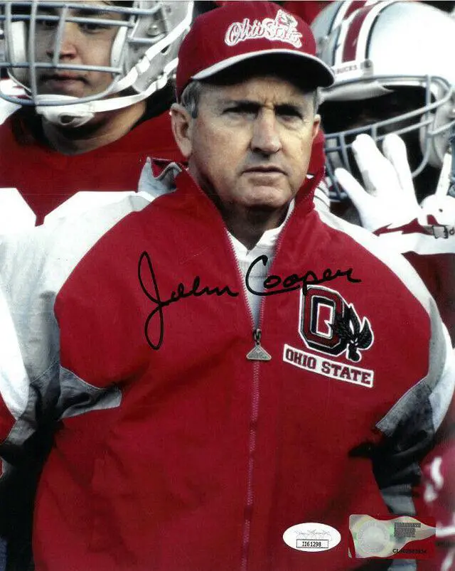 Main image of John Cooper signed Ohio State Buckeyes NCAA 8x10 Photo- JSA