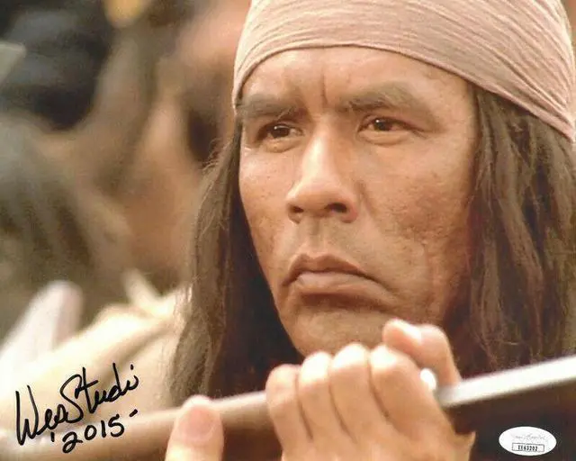 Main image of Wes Studi signed Geronimo Vintage 8x10 Photo 2015- JSA #EE63202 (Last of the Mohicans)