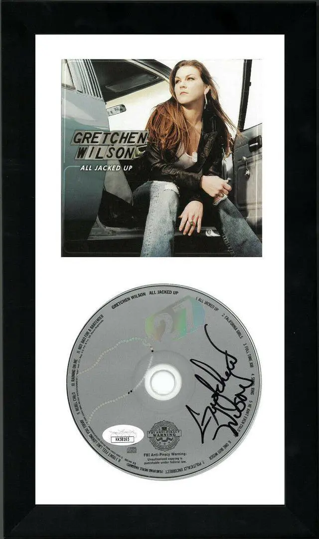 Main image of Gretchen Wilson signed 2005 All Jacked Up Album CD w/ Cover/Ticket 6.5x12 Custom Framing- JSA #KK58165