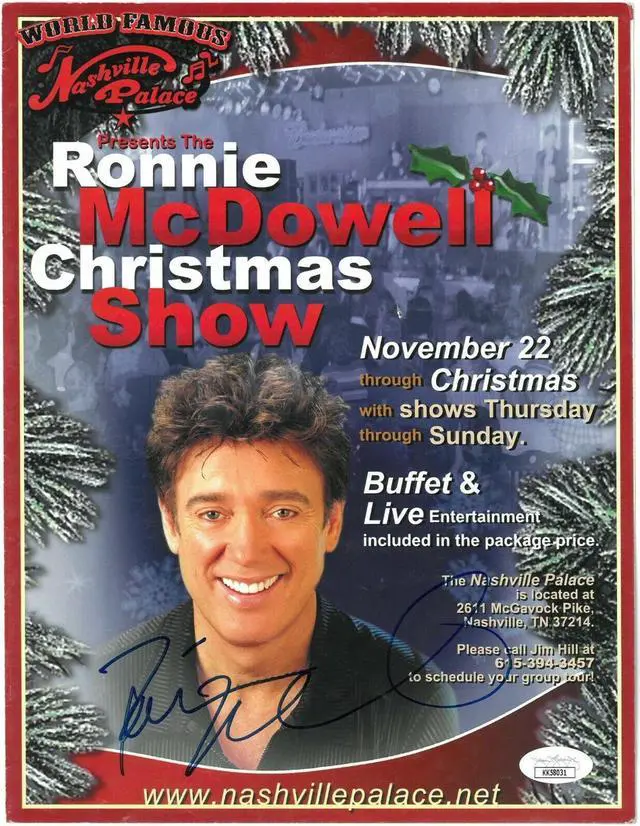Main image of Ronnie McDowell signed Nashville Palace Christmas Show Program/Photo- JSA #KK58031 (country music)