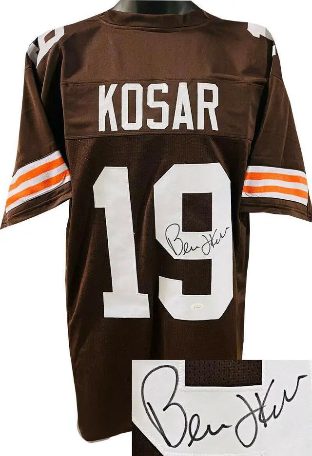 Main image of Bernie Kosar signed Brown TB Custom Stitched Pro Style Football Jersey XL- JSA Witnessed Hologram