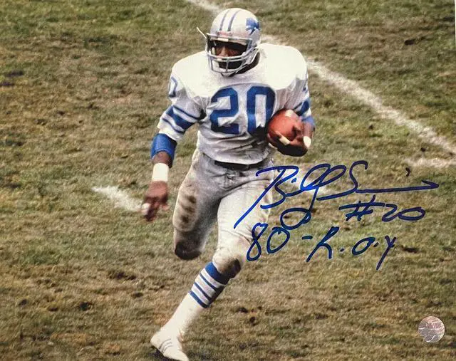 Main image of Billy Sims signed Detroit Lions Color 8x10 Photo #20 80 ROY- AWM Hologram