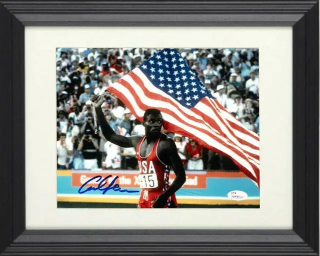 Main image of Carl Lewis signed Team USA 8x10 Photo Custom Framing - JSA Witnessed (Olympics-9 Gold Medals)