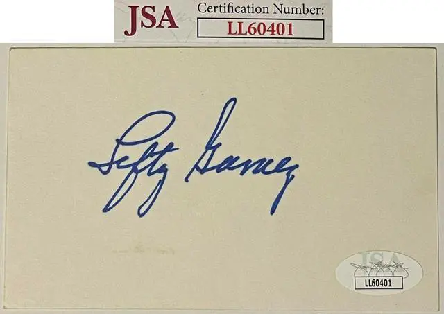 Main image of Lefty Gomez signed 3x5 Index Card- JSA #LL60401 (NY Yankees/Senators/HOF 1972)