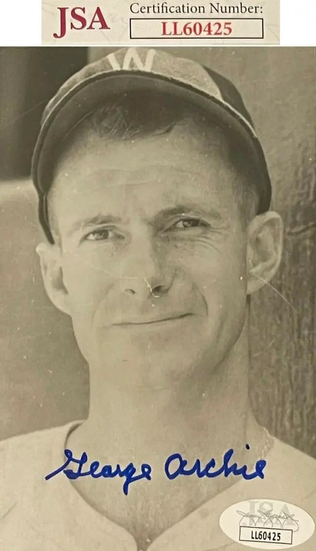 Main image of George Archie signed 3.5x5.5 B&W Photo Postcard- JSA #LL60425 (Washington Senators)