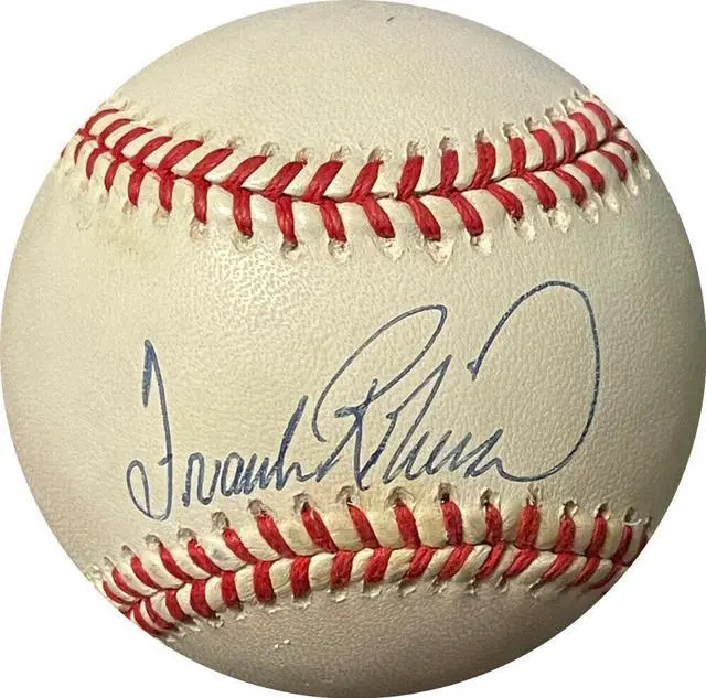 Main image of Frank Robinson signed Official Rawlings ROAL American League Baseball very minor tone spots– UDA #UDE17920 (Baltimore Orioles)