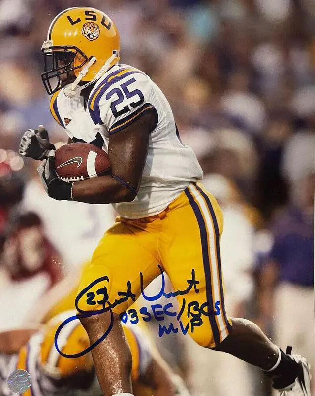 Main image of Justin Vincent signed LSU Tigers 8X10 Photo dual #25 03 SEC/BCS MVP- AWM Hologram