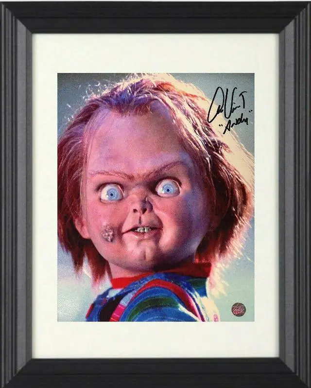 Main image of Alex Vincent signed Child's Play 8x10 Photo "Andy" with Chucky Custom Framing- AWM Hologram