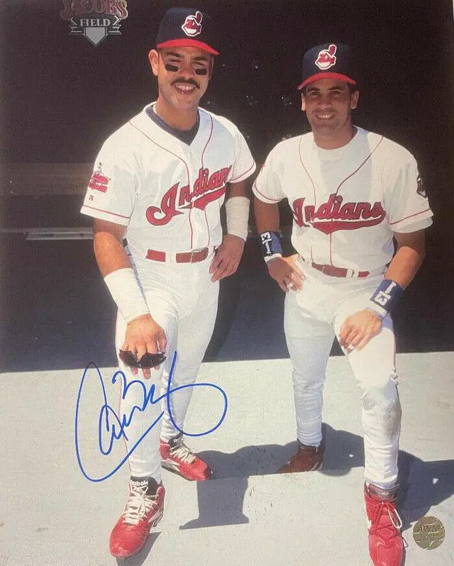 Main image of Carlos Baerga signed Cleveland Indians 8x10 Photo- AWM Hologram