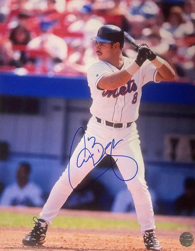 Main image of Carlos Baerga signed New York Mets 8x10 Photo- AWM Hologram