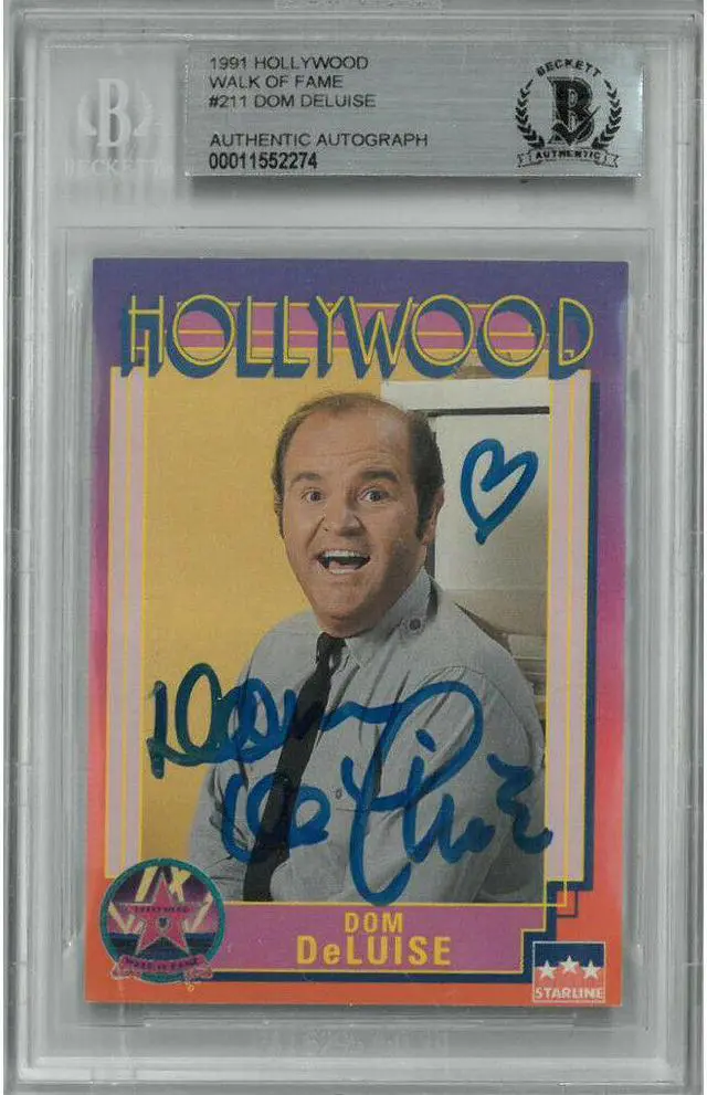 Main image of Dom DeLuise signed 1991 Hollywood Walk of Fame Trading Card #211- Beckett Encapsulation #00011552274