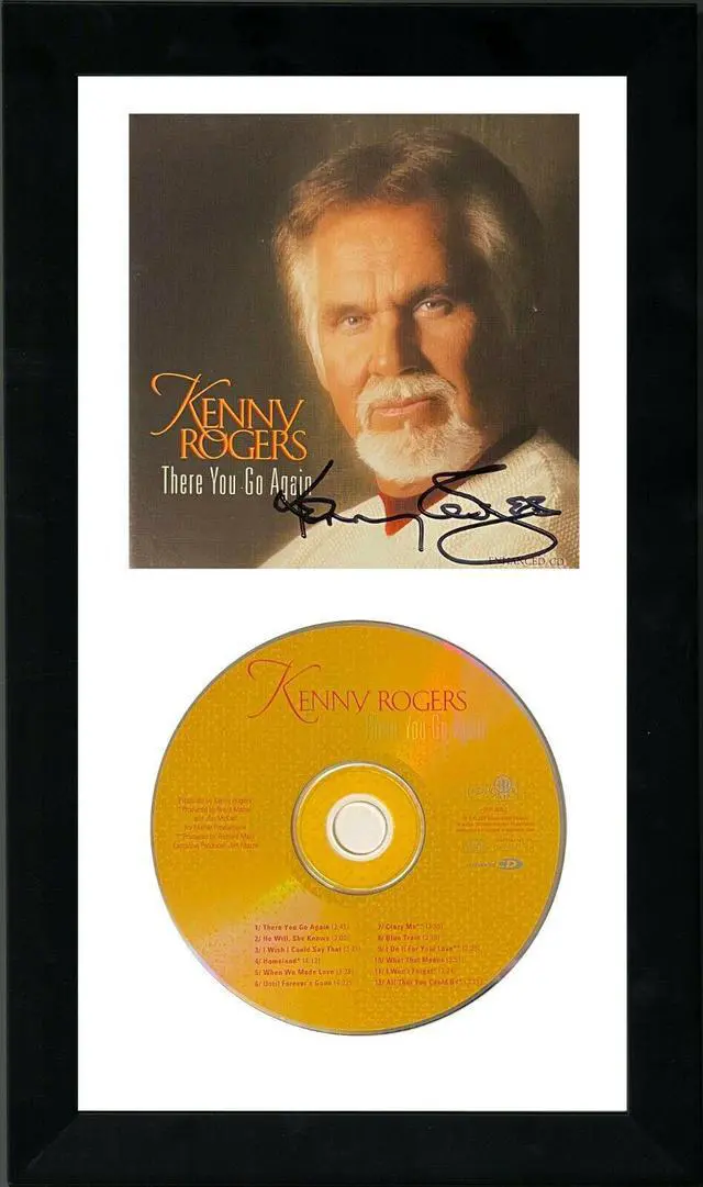 Main image of Kenny Rogers signed 2000 There You Go Again Album Cover Booklet w/ CD 6.5x12 Custom Framing-Beckett Review  (Dreamcatcher Record