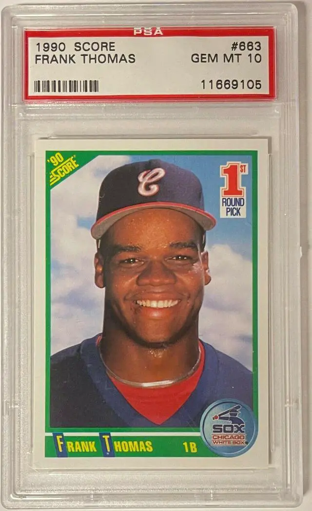 Main image of Frank Thomas 1990 Score Rookie Baseball Card #663- PSA Graded 10 Gem Mint (Chicago White Sox)