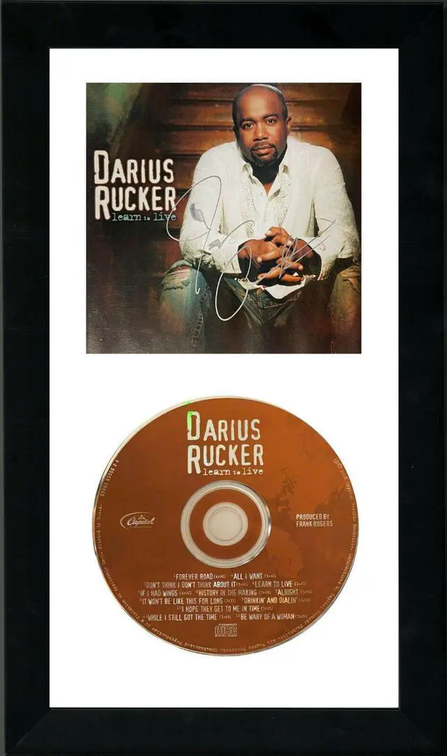 Main image of Darius Rucker signed 2008 Learn To Live Album Cover Booklet w/ CD 6.5x12 Custom Framing (Columbia Records)
