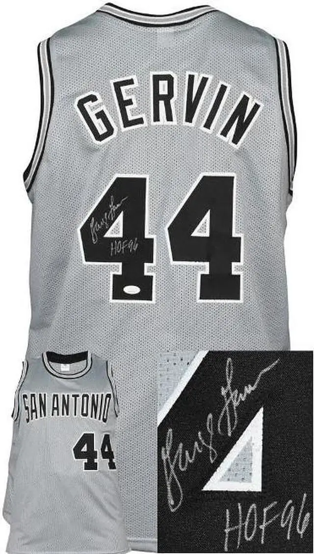 Main image of George Gervin signed San Antonio Grey TB Custom Stitched Pro Basketball Jersey HOF 96- JSA Witnessed