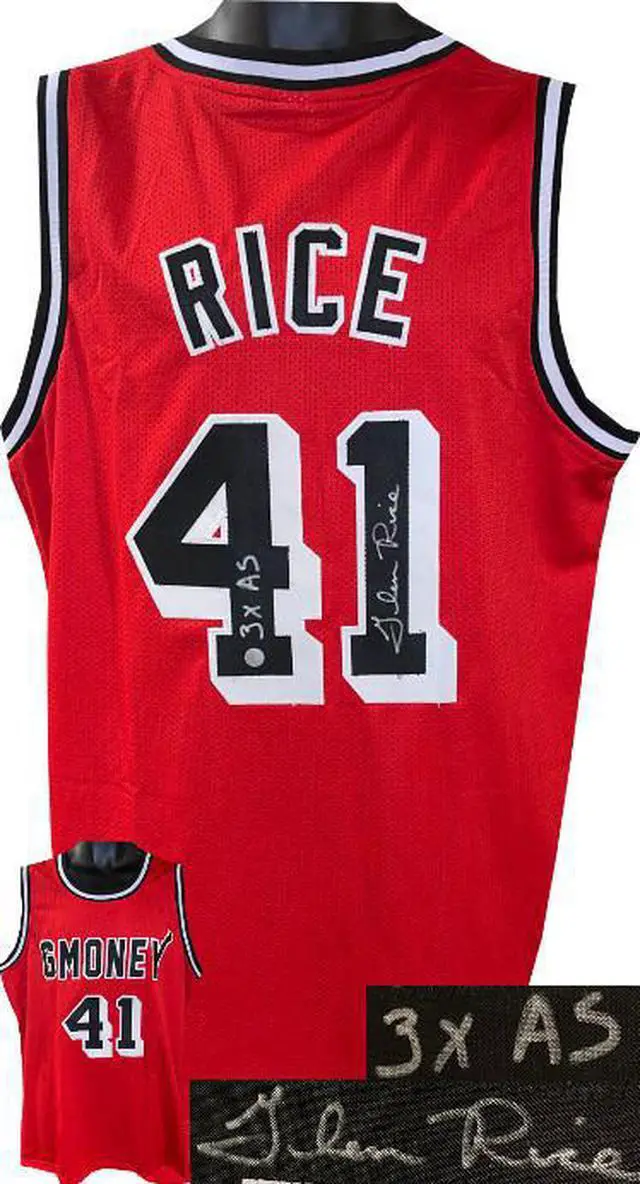 Main image of Glen Rice signed Miami GMoney Red Custom Stitched Pro Basketball Jersey 3X AS XL- AWM Hologram