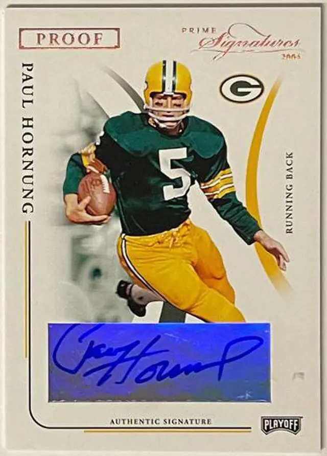 Main image of Paul Hornung signed 2004 Playoff Prime Signatures Proof Card #39- 09/50 (Green Bay Packers/HOF/Heisman)