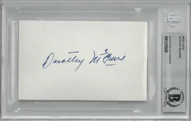 Main image of Dorothy McGuire signed 3x5 Index Card- Beckett/BAS Encapsulated (Old Yeller/Gentleman's Agreement)