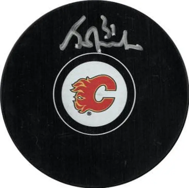 Main image of Grant Fuhr signed Calgary Flames Logo Hockey Puck #31- Beckett Witnessed