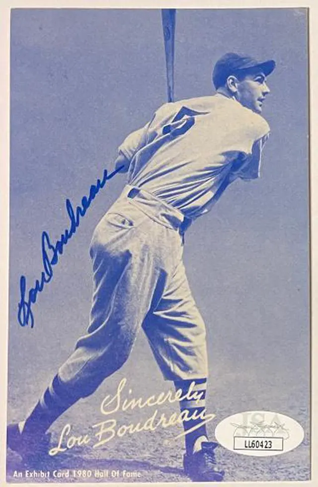 Main image of Lou Boudreau signed 3.5X5.5 HOF Exhibit Card- JSA #LL60423 (Indians/Red Sox/HOF 1980)