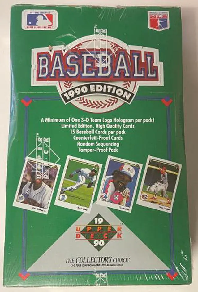 Main image of 1990 Upper Deck MLB Baseball Factory Sealed Wax Box 36 Pack/15 CPP - Case Fresh (Ken Griffey Jr/Sammy Sosa RC)