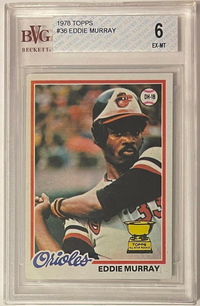 Main image of Eddie Murray 1978 Topps All-Star Rookie Card (RC) #36- BVG Graded 6 EX-MT (w/ Sub Grades/8 Centering/Baltimore Orioles)
