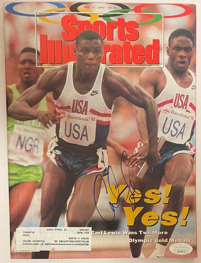Main image of Carl Lewis signed 1992 Sports Illustrated Full Magazine- JSA #EE63275- 8/17/1992 (Team USA Olympics)