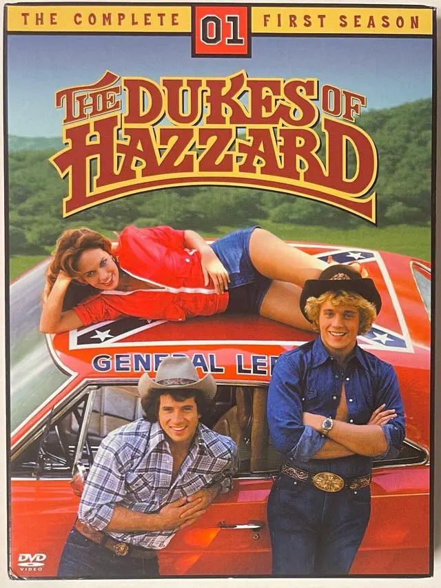 Main image of Dukes of Hazzard signed 3 Sig 1st Season DVD/3 Disc Set- JSA- Tom Wopat -Luke, John Schneider -Bo & Catherine Bach -Daisy