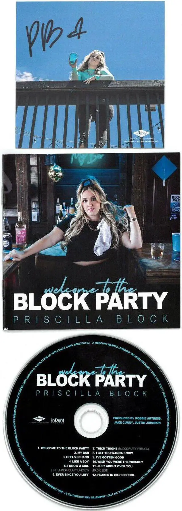 Main image of Priscilla Block signed 2022 Welcome To The Block Party 4x4 Photo Art Card Insert Album Booklet/CD/Case COA