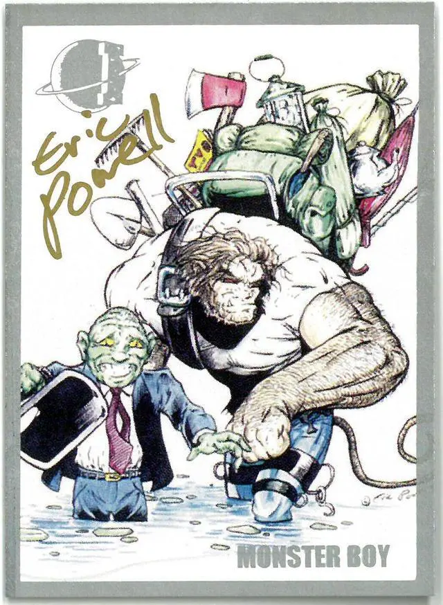 Main image of Eric Powell Signed 1994 Dilemma Productions Best Cellars MONSTER BOY Collector Trading Card #80