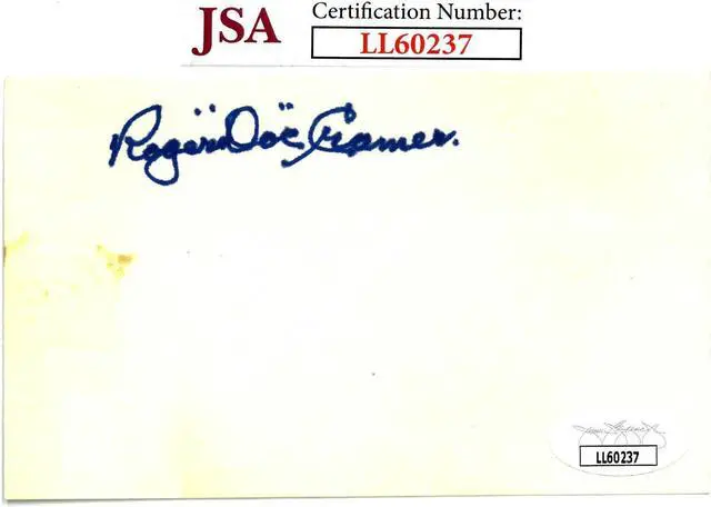Main image of Roger "Doc" Cramer signed 3X5 Index Card imperfect- JSA #LL60237 (A's/Red Sox/Senators/Tigers)
