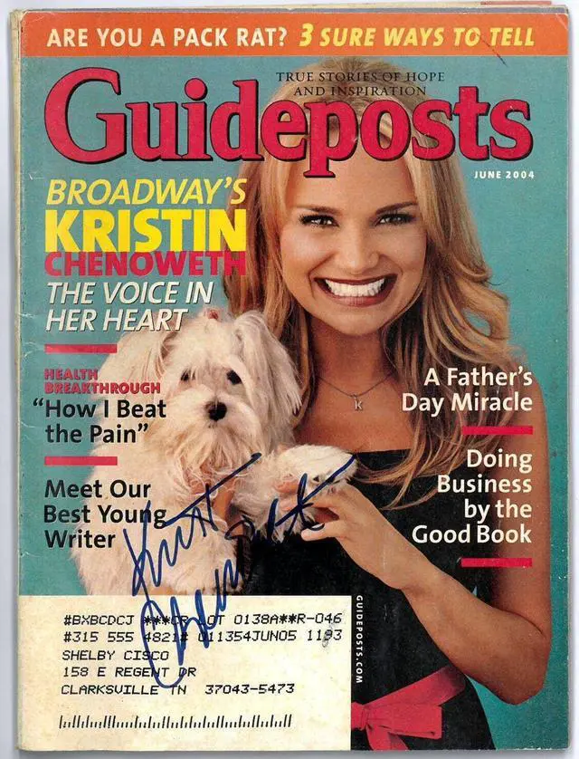 Main image of Kristin Chenoweth signed June 2004 Guideposts Magazine- COA (Wicked/Glinda/Country/Broadway)