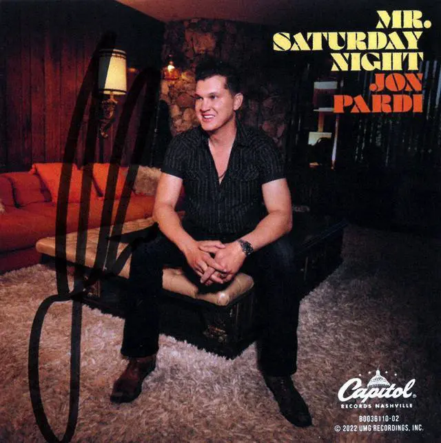 Main image of Jon Pardi Signed 2022 Mr Saturday Night Capitol Records  4x4 Art Card JSA