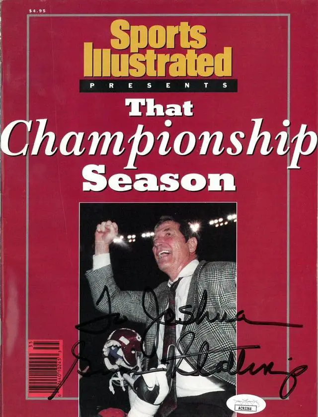Main image of Gene Stallings signed Alabama Crimson Tide 1992 National Championship SI Sports Illustrated Magazine To Joshua- JSA #AC92264