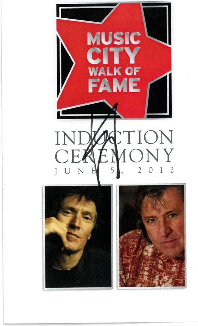 Main image of Steve Winwood Signed 2012 Music City Walk Of Fame Induction Ceremony Program 5.5x8.5/4 page COA