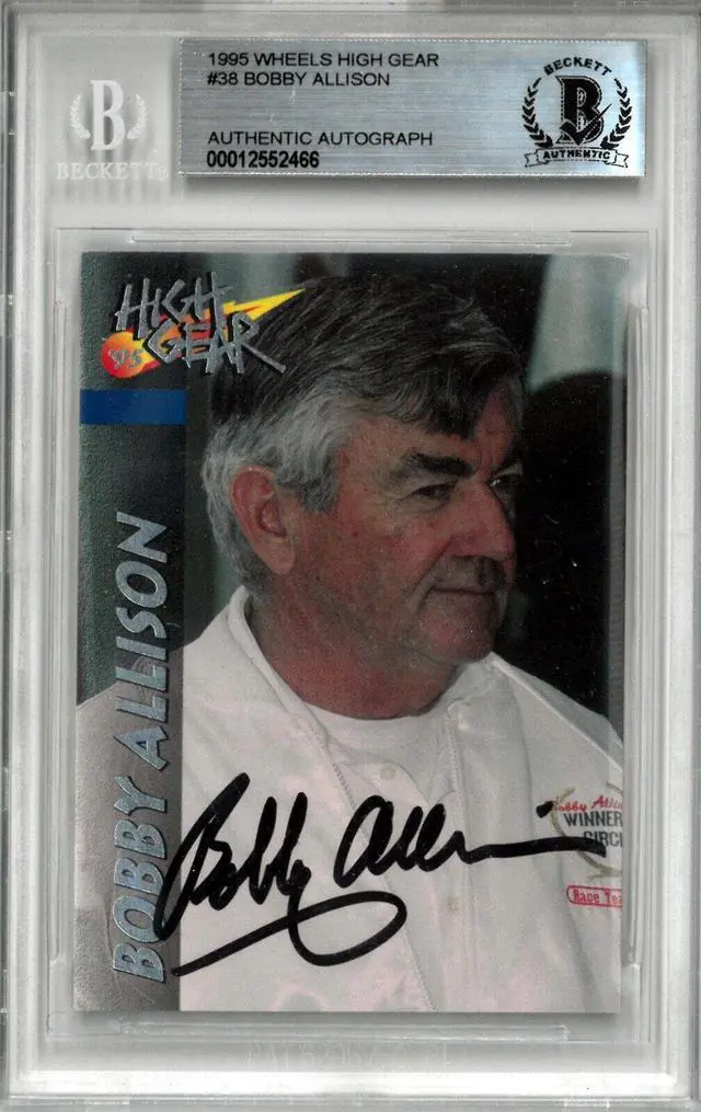 Main image of Bobby Allison signed NASCAR 1995 Wheels High Gear On Card Auto #38- Beckett BAS #00012552466
