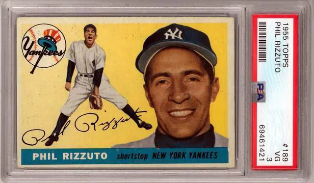 Main image of Phil Rizzuto 1955 Topps Baseball Card #189- PSA Graded 3 VG (New York Yankees)