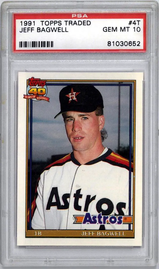 Main image of Jeff Bagwell 1991 Topps Traded Rookie Card (RC) #4T- PSA Graded 10 Gem Mint (Houston Astros)