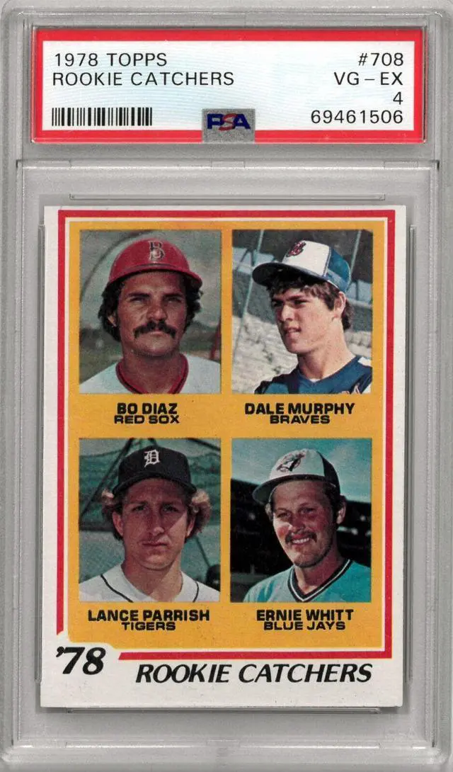 Main image of 1978 Topps Rookie Catchers Baseball Card #708- PSA Graded 4 VG-EX (Dale Murphy/Lance Parrish/Bo Diaz/Ernie Whitt)